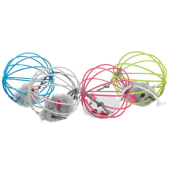 Котешка играчка Trixie Plush mouse in a wire ball мишка в сфера в различни цветове